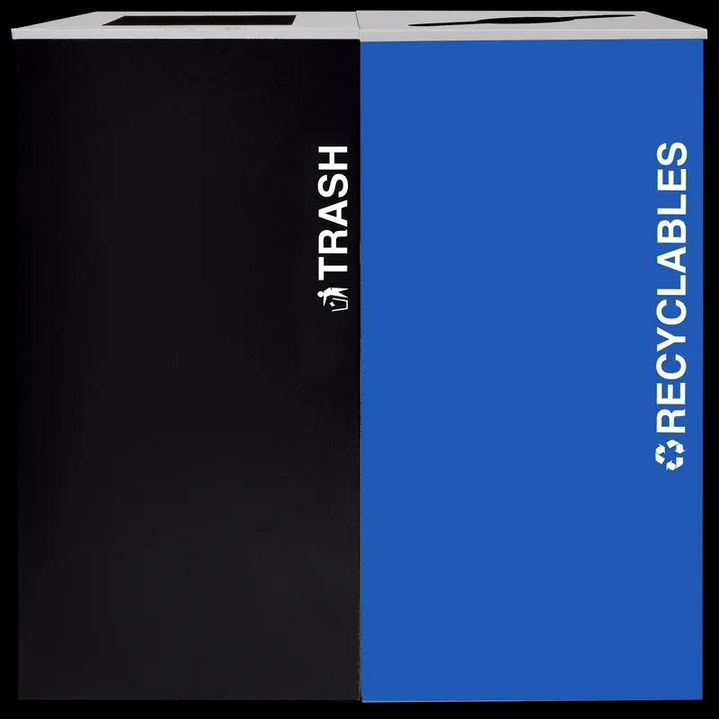 Trash Can 24 GAL Black Square Steel Indoor 1/Each