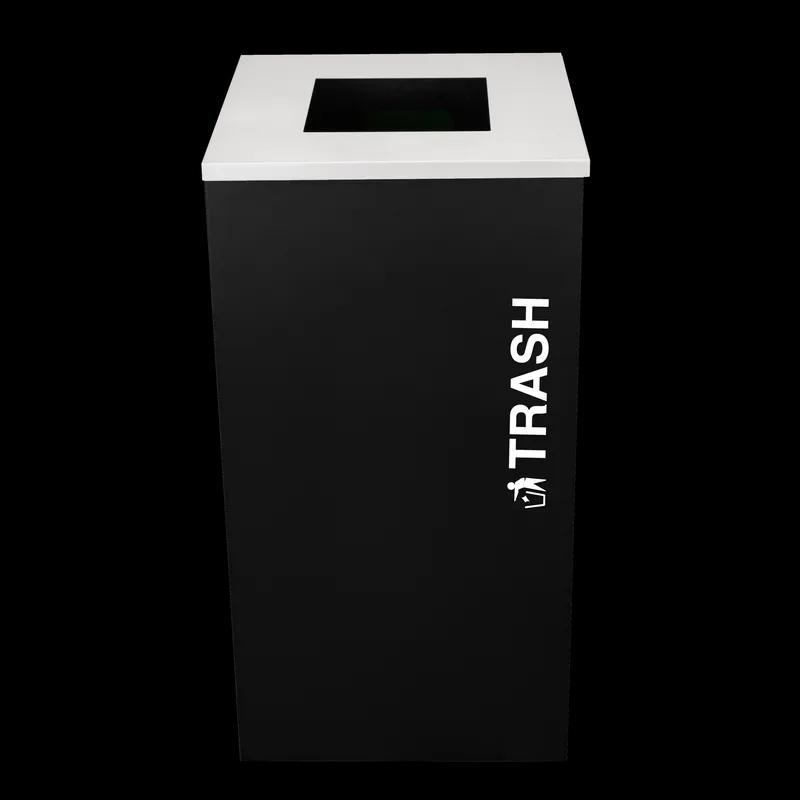 Trash Can 24 GAL Black Square Steel Indoor 1/Each