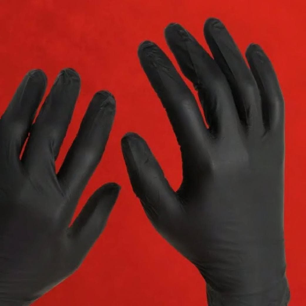 Art Noir® Examination Gloves Large (LG) Black 4MIL Micro Texture Nitrile Powder-Free 100 Count/Box 10 Box/Case