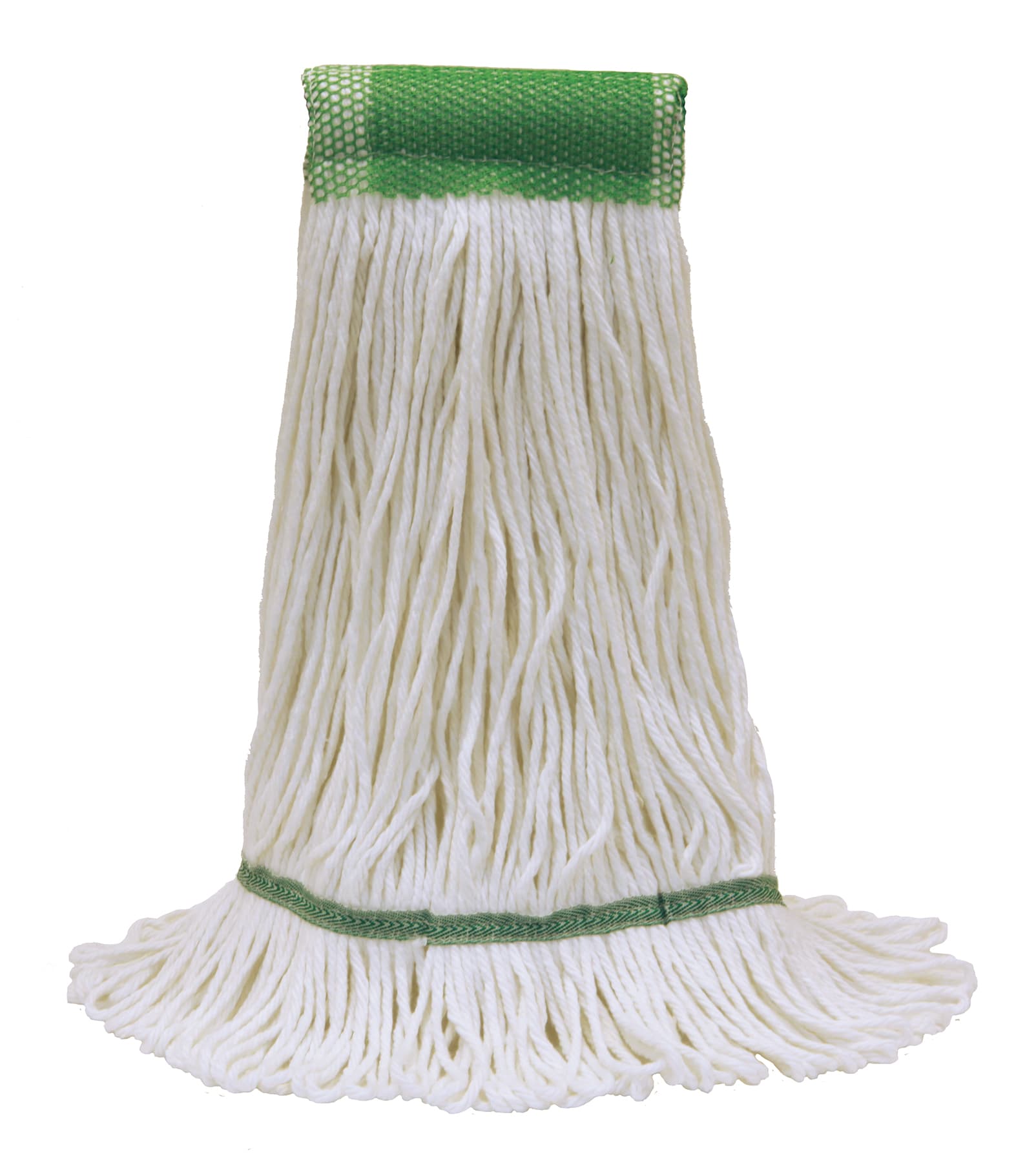 MaxiRayon™ Mop Head Medium (MED) 15.5X6X1 IN White Rayon Loop End 5IN Headband 12/Case