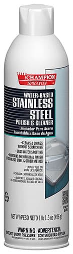 Champion Sprayon® Stainless Steel Cleaner & Polish 17.5 OZ Aerosol Water-Based 1/Each