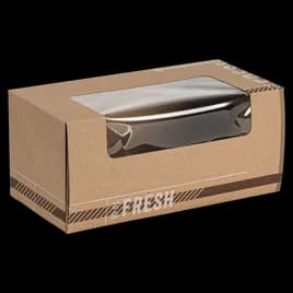 TO GO FRESH™ Donut Box 9X4.5X4 IN Kraft Waterfall With Window 100/Case