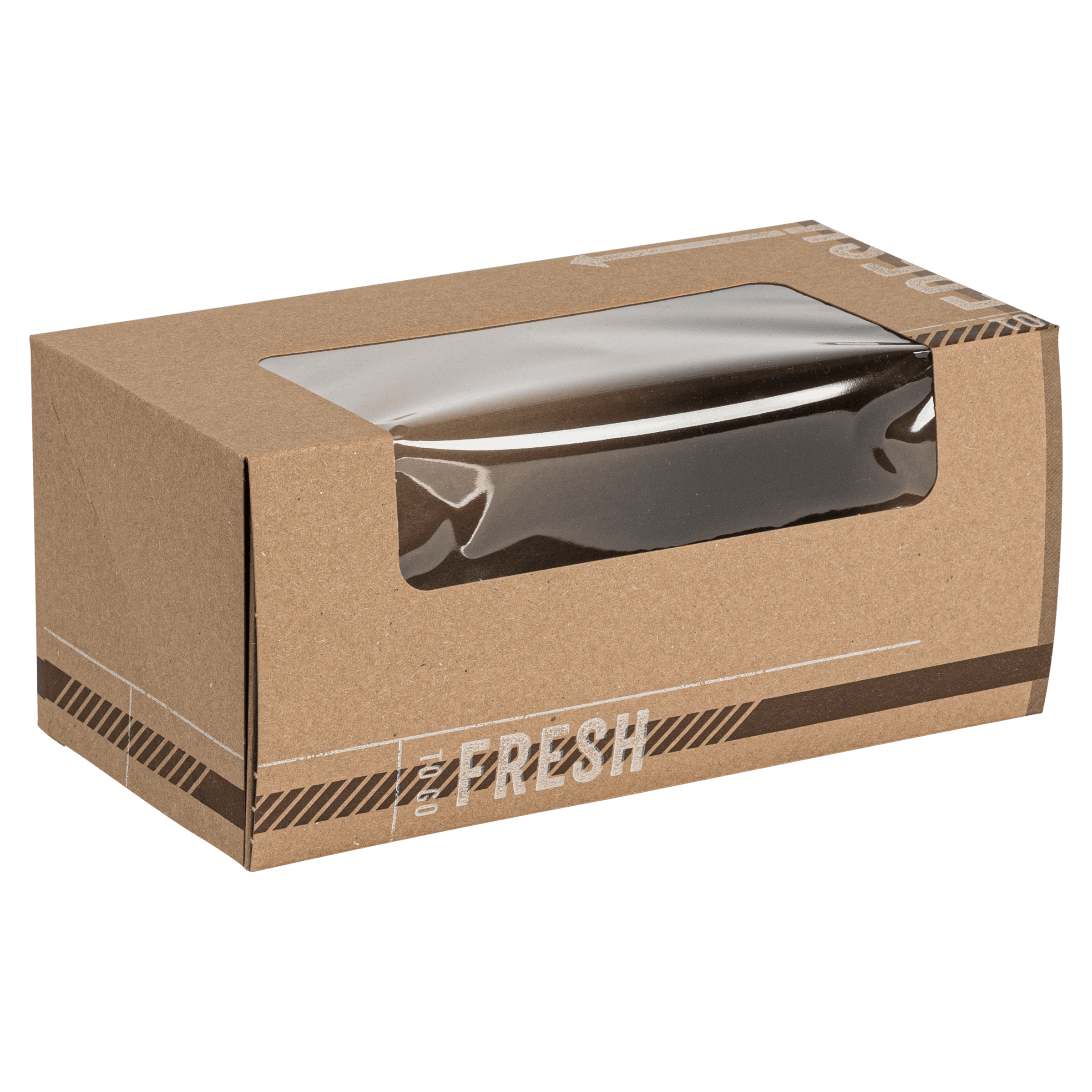 TO GO FRESH™ Donut Box 9X4.5X4 IN Kraft Waterfall With Window 100/Case