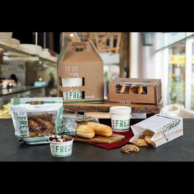 TO GO FRESH™ Donut Box 9X4.5X4 IN Kraft Waterfall With Window 100/Case