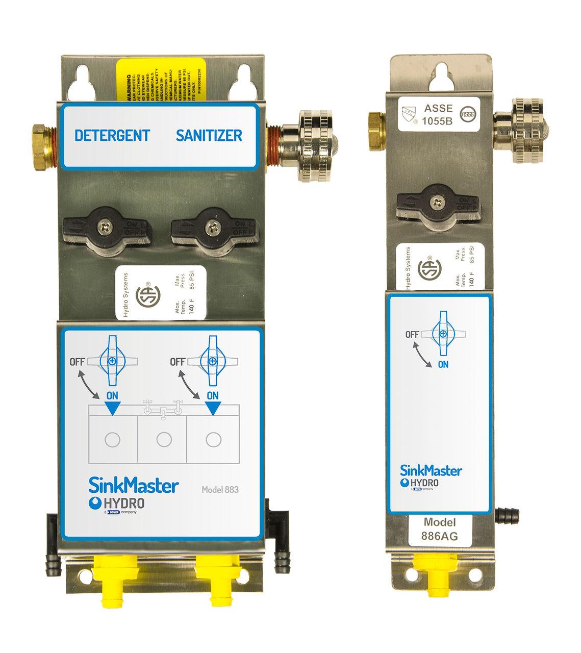 SinkMaster Venturi Sanitizer Dispenser Wall Mount 1-Sink 2-Chemistries 1-Dispenser 1/Each