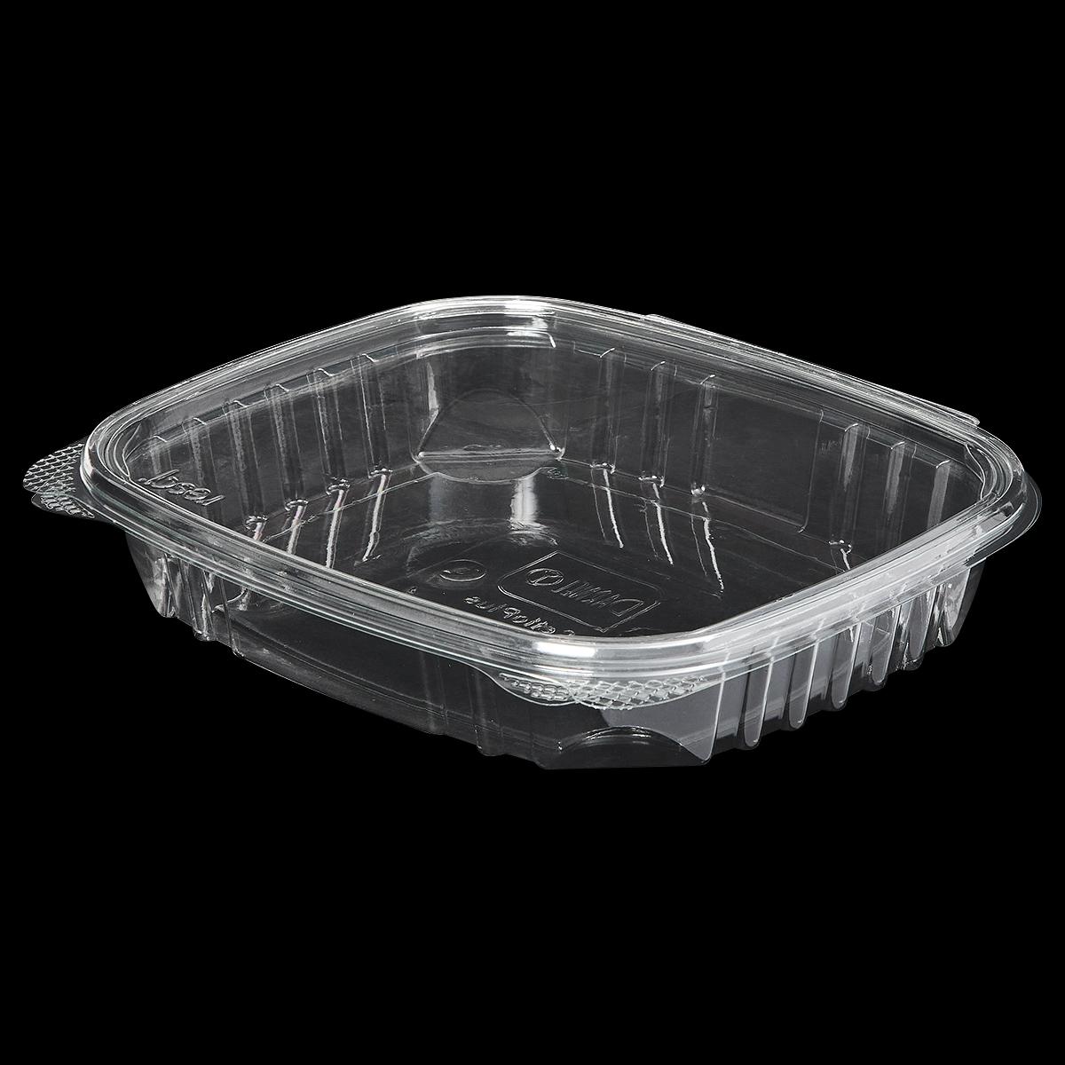 Victoria Bay Deli Container Hinged 16 OZ PET Clear Square Shallow 200/Case