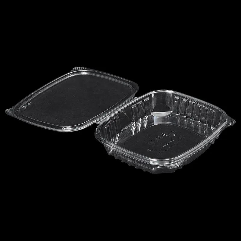 Victoria Bay Deli Container Hinged 16 OZ PET Clear Square Shallow 200/Case