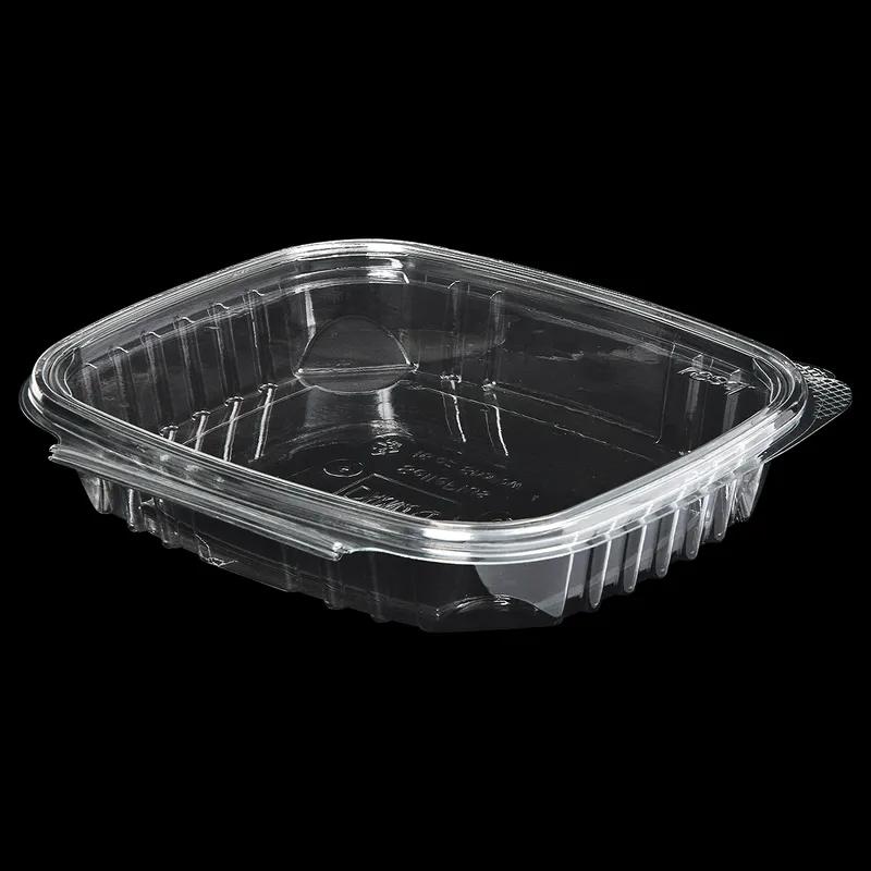 Victoria Bay Deli Container Hinged 16 OZ PET Clear Square Shallow 200/Case