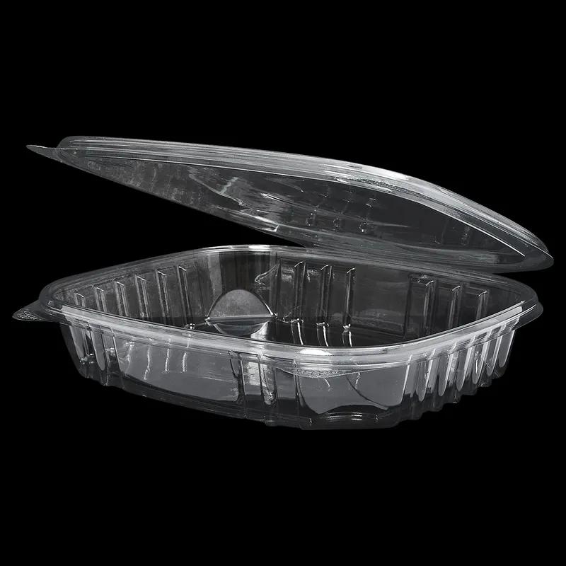 Victoria Bay Deli Container Hinged 16 OZ PET Clear Square Shallow 200/Case