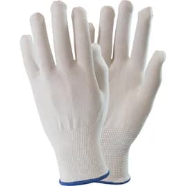 Inspector Gloves OS White Blue Polyester Nylon Knit Thermal Liner 25 Count/Bag 2 Bags/Case