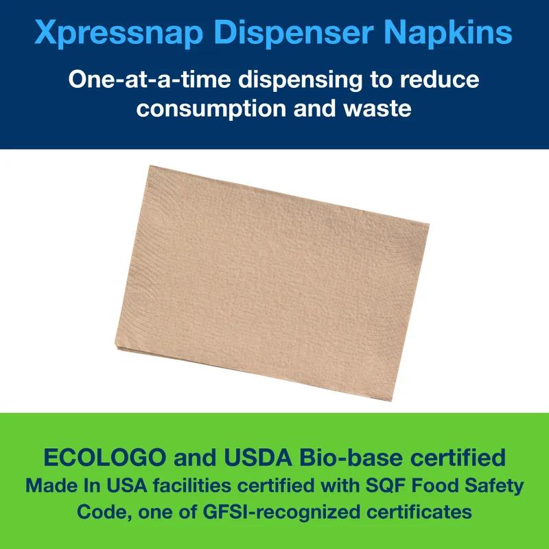 Tork Xpressnap® Napkins 8.5X6.5 IN 4.5X6.5 IN Natural Paper 2PLY Disposable 500 Sheets/Pack 12 Packs/Case