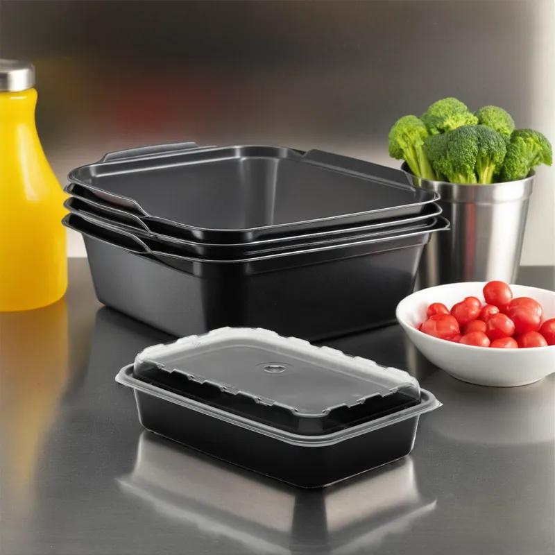 Take-Out Container Base 16 OZ PP Black 9600/Pallet