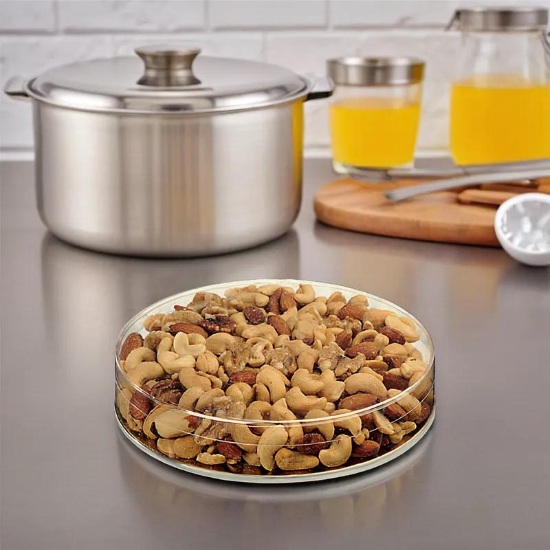 Dessert Container Base With Plastic Lid 7X1.125 IN Metal Round 144/Case