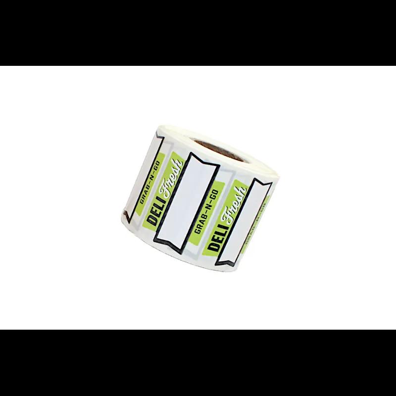 Deli Fresh Grab-N-Go Deli Write In Label 1.75X1.125 IN Green Black Special Shape 500 Count/Roll 15 Rolls/Case