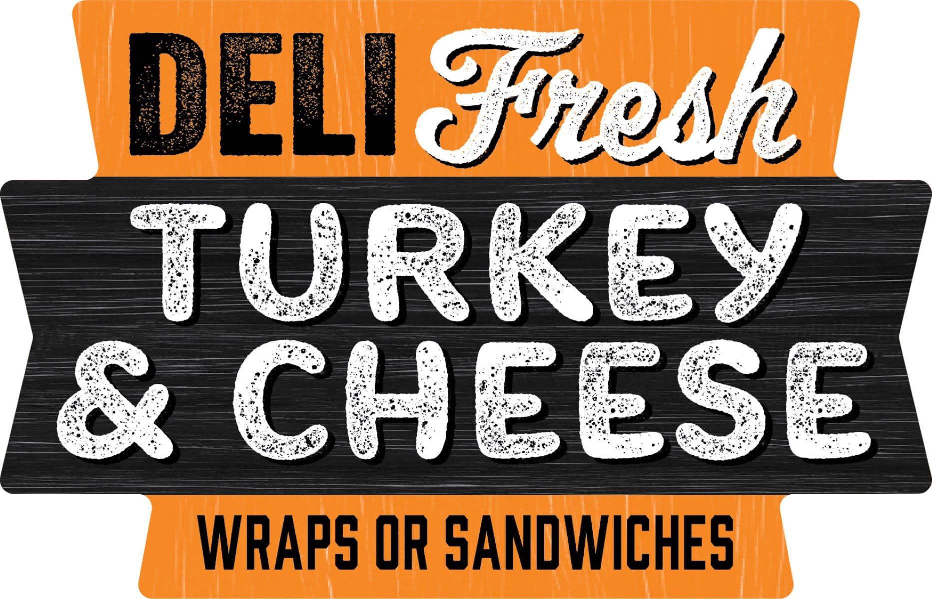 Deli Fresh Turkey & Cheese Wrap Or Sandwich Deli Label 1.75X1.125 IN Orange Black 500 Count/Roll 15 Rolls/Case