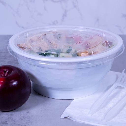 Bowl & Lid Combo 36 OZ Plastic White 150/Case