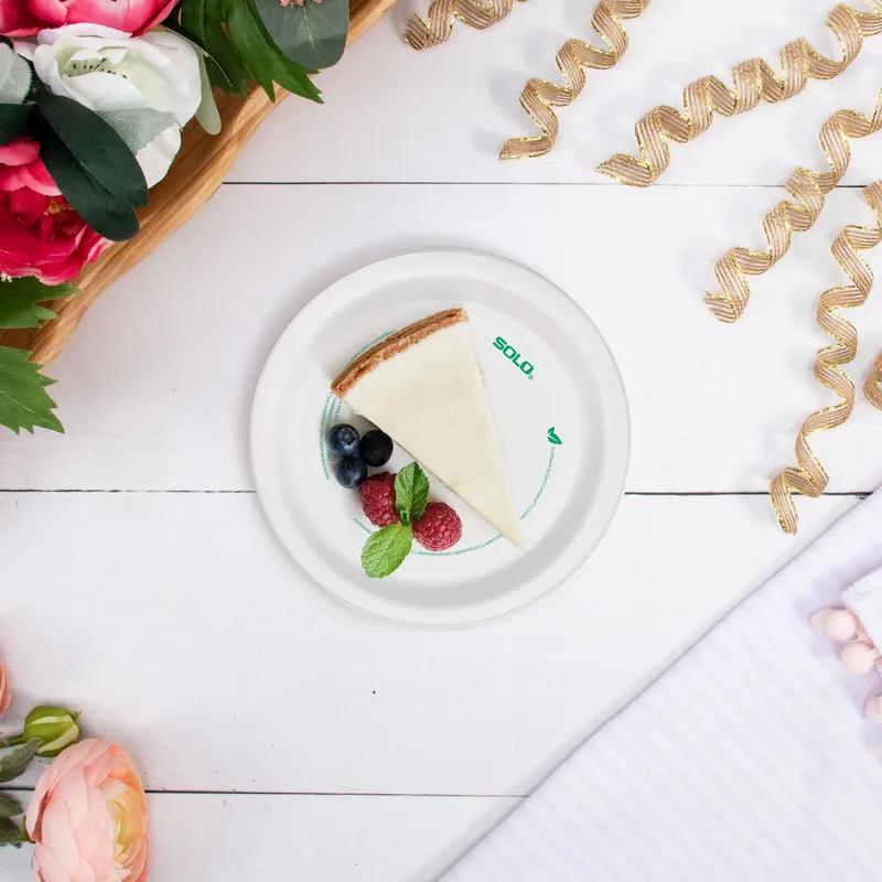 Solo® Plate 6 IN Coated Paper White ProPlanet™ 125 Count/Bag 8 Bags/Case 1000 Count/Case