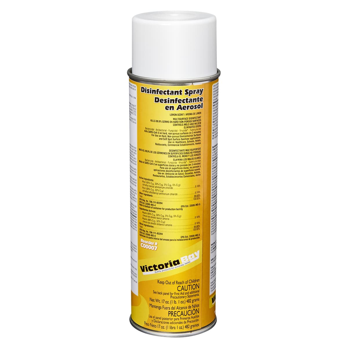 Victoria Bay Lemon Disinfectant 17 OZ Aerosol 12/Case