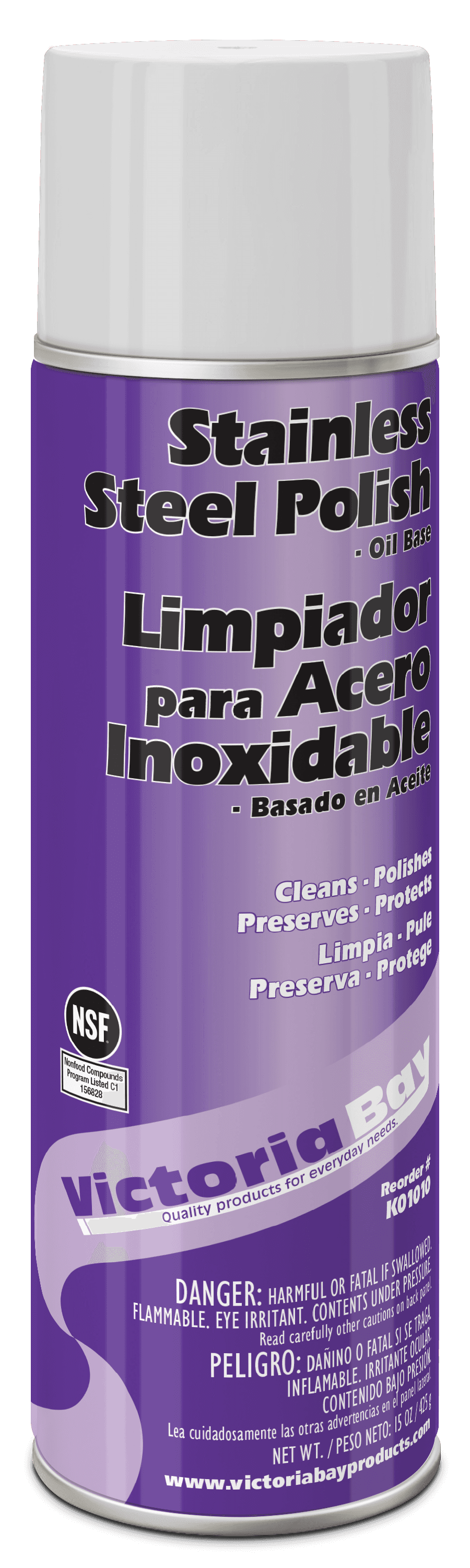 Victoria Bay Stainless Steel Polish 15 OZ Aerosol Oil-Based 12/Case