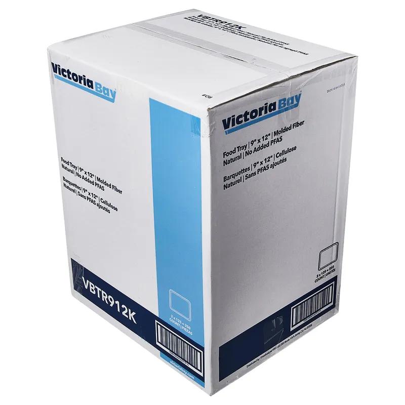 Victoria Bay Food Tray 9X12 IN Molded Fiber Natural 125 Count/Pack 2 Packs/Case 250 Count/Case