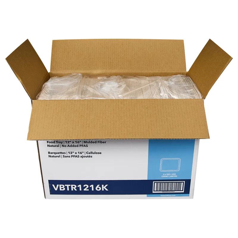 Victoria Bay Food Tray 12X16 IN Molded Fiber Natural 100 Count/Pack 2 Packs/Case 200 Count/Case