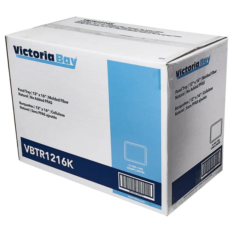 Victoria Bay Food Tray 12X16 IN Molded Fiber Natural 100 Count/Pack 2 Packs/Case 200 Count/Case