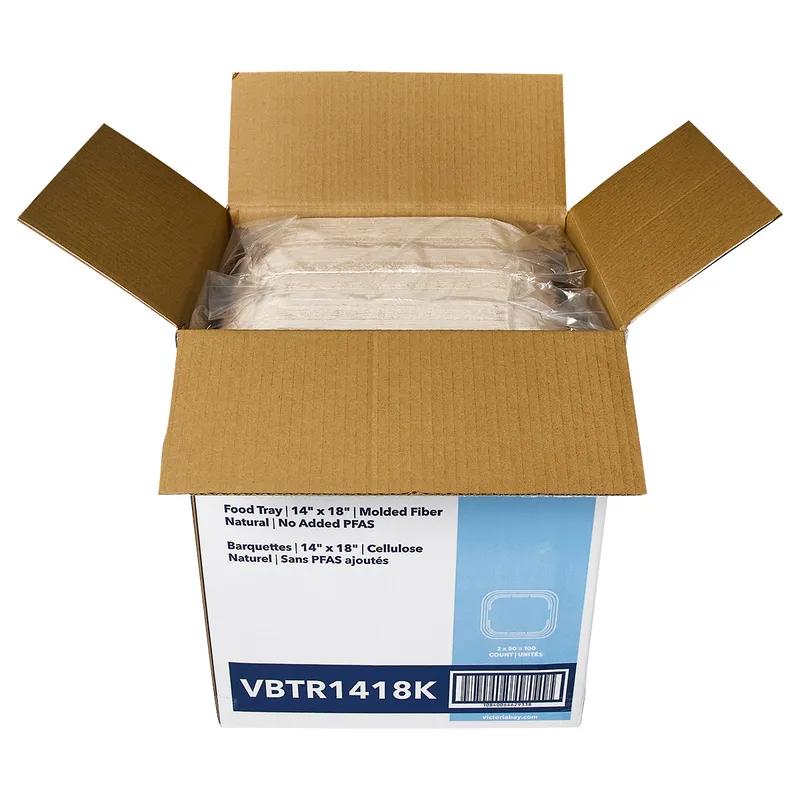 Victoria Bay Food Tray 14X18 IN Molded Fiber Natural 50 Count/Pack 2 Packs/Case 100 Count/Case