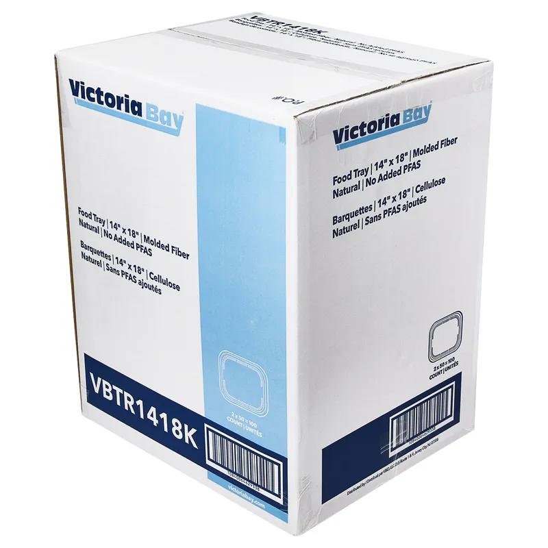 Victoria Bay Food Tray 14X18 IN Molded Fiber Natural 50 Count/Pack 2 Packs/Case 100 Count/Case