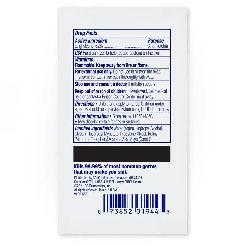 Purell® Cottony Soft Hand Sanitizer Wipe Individually Wrapped Textured 1000/Case