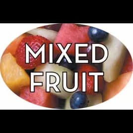 Mixed Fruit Bakery Flavor Label 1.25X2 IN Oval 4 Color Process 500 Count/Roll 20 Rolls/Case 10000 Count/Case