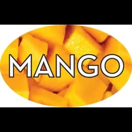 Mango Bakery Flavor Label 1.25X2 IN Oval 4 Color Process 500 Count/Roll 5 Rolls/Sleeve