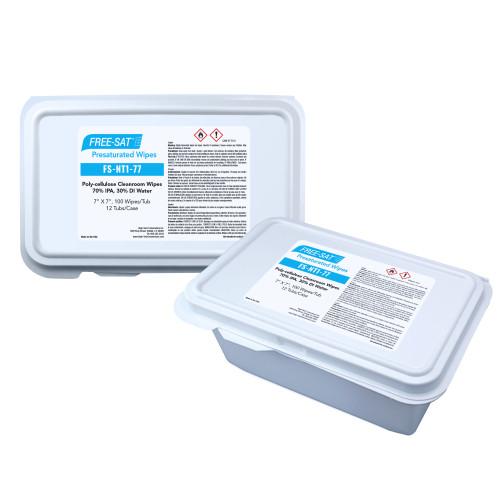 FREE-SAT® Sanitizing Wipes 7X7 IN Poly Blend White Clean-Cut Pre-Saturated Resealable 100 Sheets/Pack 12 Packs/Case