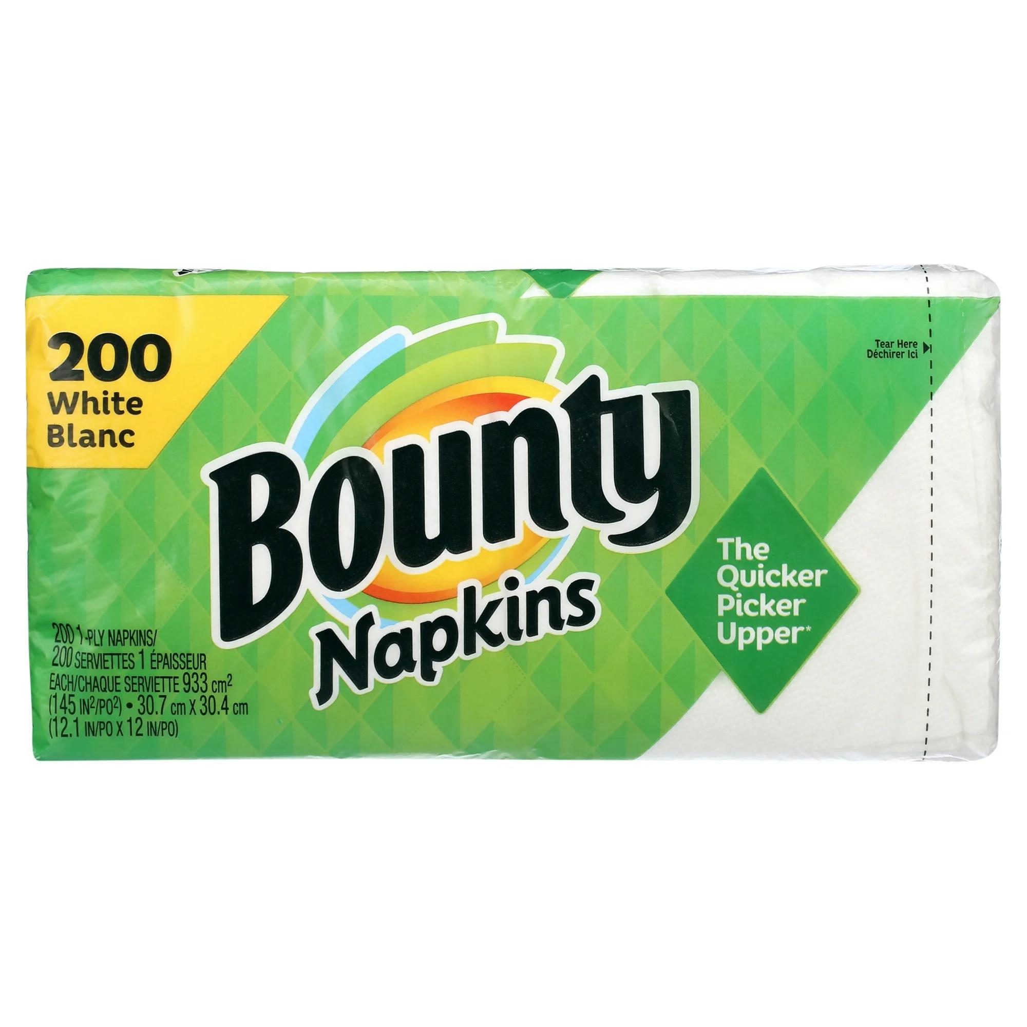Bounty® Napkins 12.1X12.0 IN White 1PLY Quilted Assorted 200/Pack