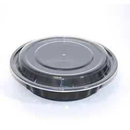 Take-Out Container Base & Lid Combo Medium (MED) 24 OZ Plastic Black Round 150/Case