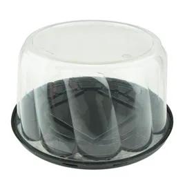 RoseDome Cake Container & Lid Combo With Dome Lid 10X5.25 IN PET Clear Black Round Deep Swirl 100/Case