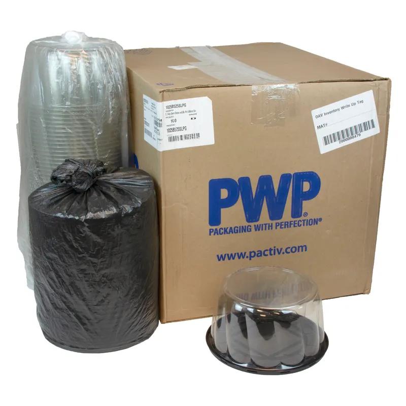 RoseDome Cake Container & Lid Combo With Dome Lid 10X5.25 IN PET Clear Black Round Deep Swirl 100/Case