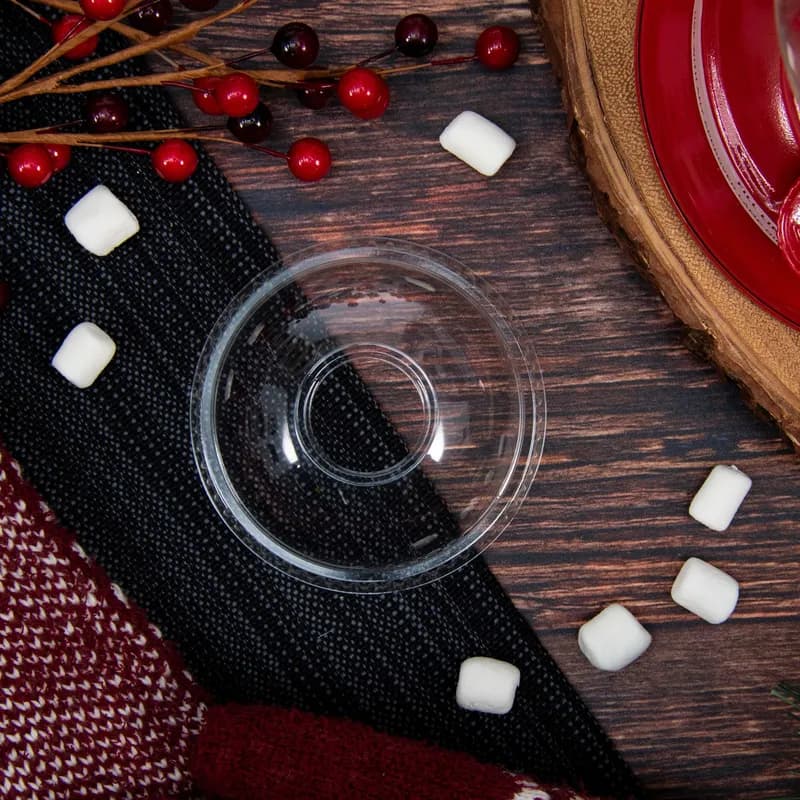 Dart® Lid Dome 3.07X1.409 IN PET Clear For 7 OZ Cold Cup With Hole Freezer Safe 125 Count/Pack 20 Packs/Case