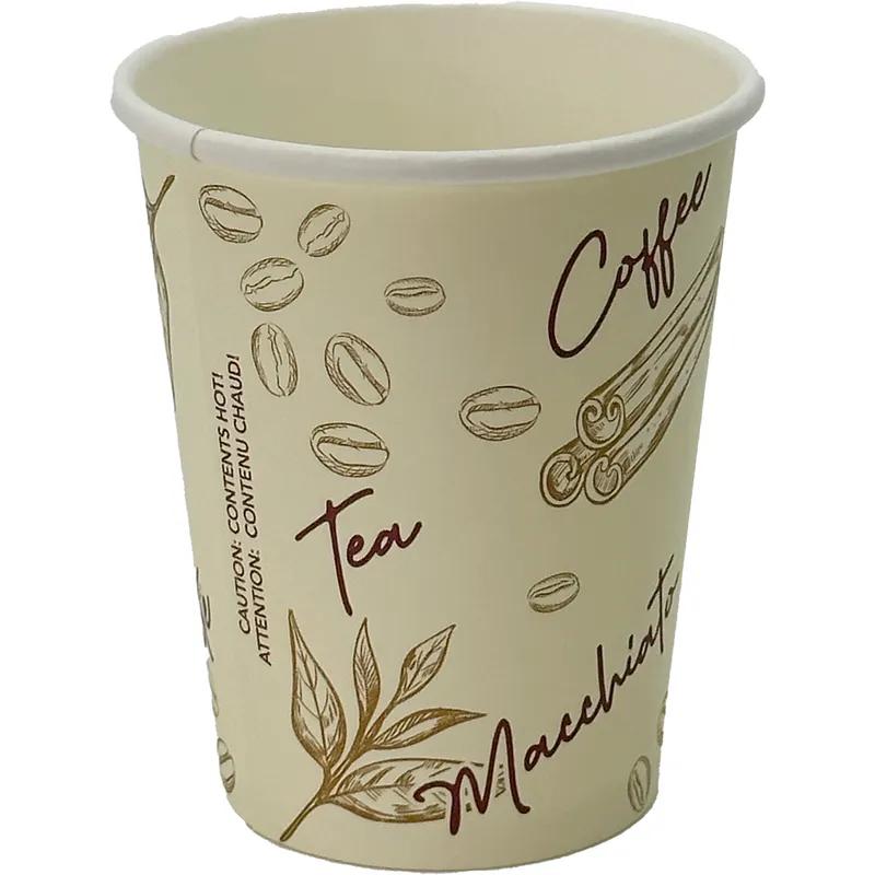 Victoria Bay Hot Cup 8 OZ Paper Serenity II 80MM 50 Count/Pack 20 Packs/Case 1000 Count/Case