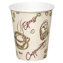Victoria Bay Hot Cup 8 OZ Paper Serenity II 80MM 50 Count/Pack 20 Packs/Case 1000 Count/Case