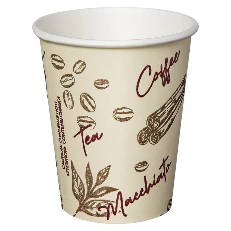 Victoria Bay Hot Cup 8 OZ Paper Serenity II 80MM 50 Count/Pack 20 Packs/Case 1000 Count/Case