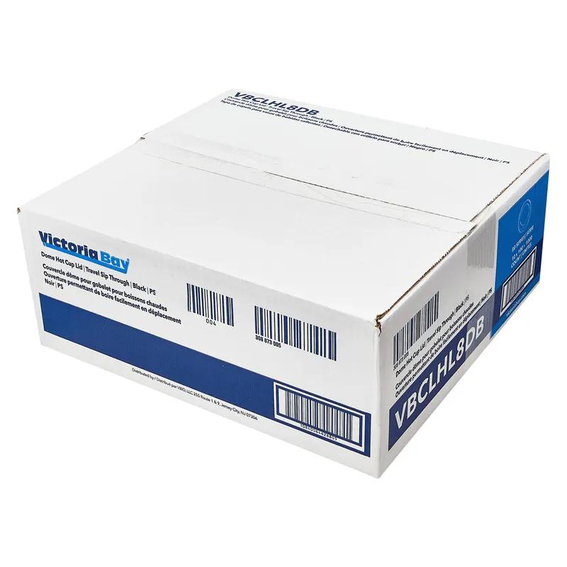 Victoria Bay Lid Dome 80MM PS Black For Hot Cup 100 Count/Pack 10 Packs/Case 1000 Count/Case