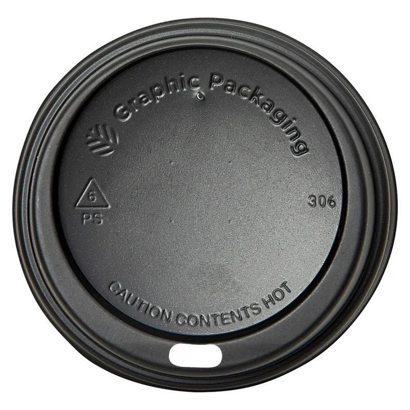 Victoria Bay Lid Dome 80MM PS Black For Hot Cup 100 Count/Pack 10 Packs/Case 1000 Count/Case