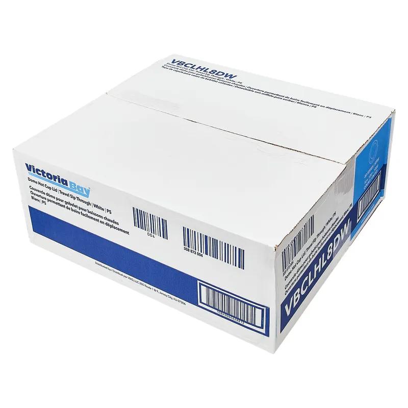 Victoria Bay Lid Dome 80MM PS White For Hot Cup 100 Count/Pack 10 Packs/Case 1000 Count/Case