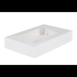Bakery Box 12X8X2.25 IN SBS Paperboard White Rectangle 6 Corner Beers With Window 200/Case