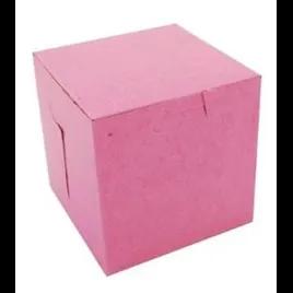 Bakery Box 4X4X4 IN CCNB Pink Square Lock Corner Tuck Top 200/Case