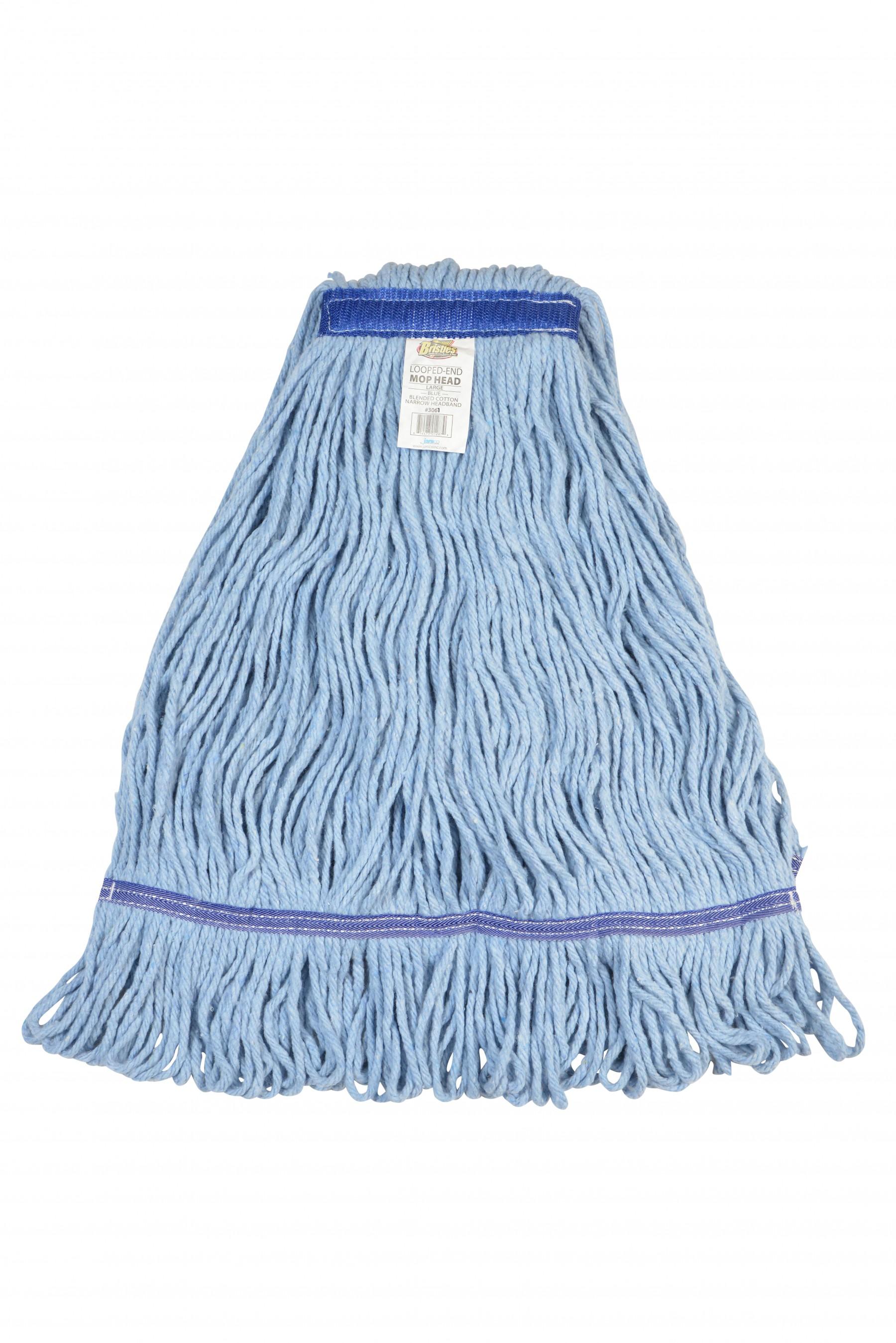 Mop Head Medium (MED) Blue Cotton Blend (70% Cotton, 30% Polyester) 1IN Narrow Headband Looped 1/Each