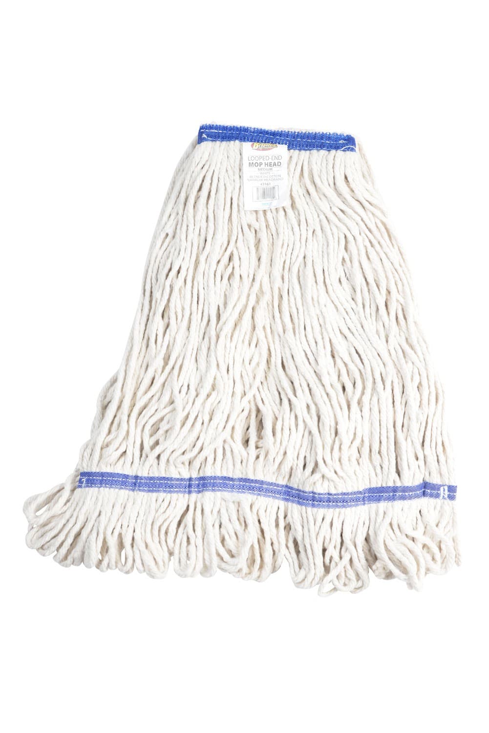 Mop Head Medium (MED) White Cotton Blend (80% Cotton, 20% Polyester) 1IN Narrow Headband Looped 1/Each