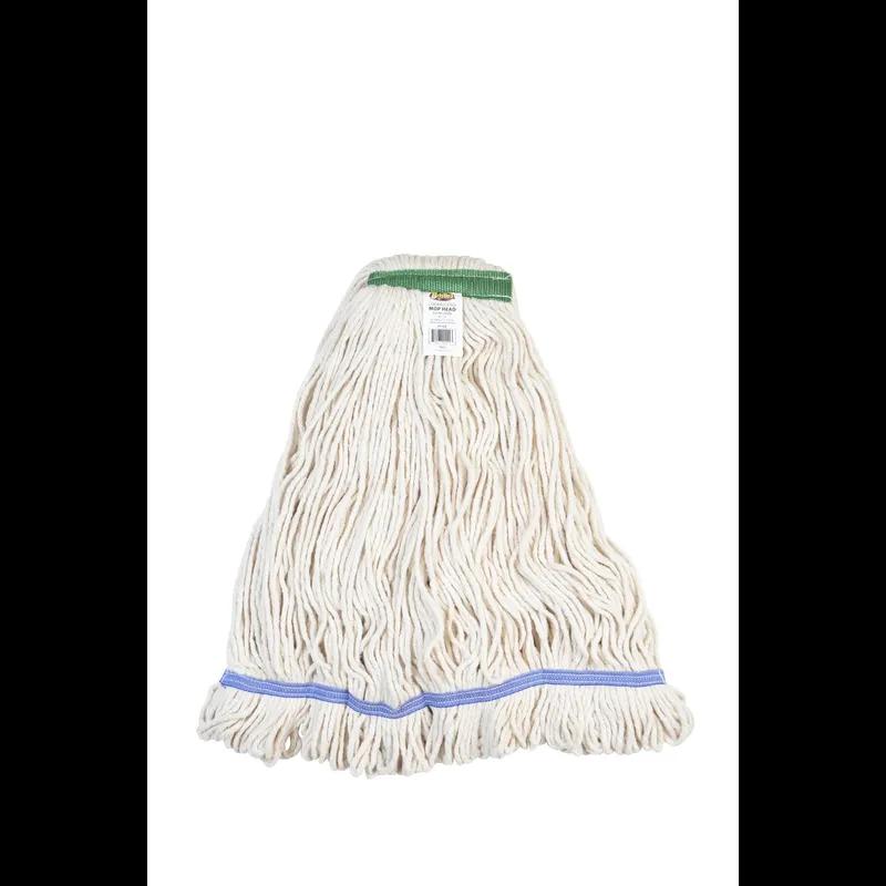 Mop Head Large (LG) White Cotton Blend (80% Cotton, 20% Polyester) 1IN Narrow Headband Looped 1/Each