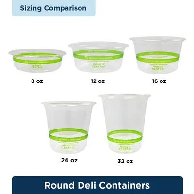 Deli Container Base 12 OZ Plastic Clear Round 1000/Case