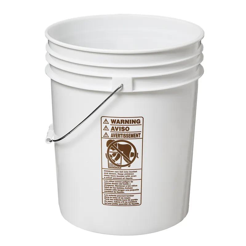 Pail 5 GAL White With Handle Empty With Metal Handle 288 Count/Skid